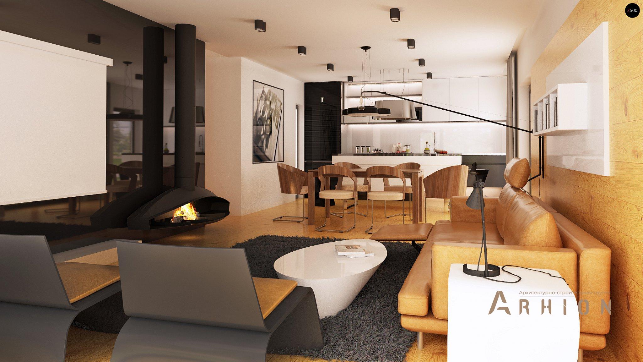 3. Проект одноэтажного дома в стиле минимализм с плоской кровлей , Zx100 v1, площадью - 168 кв c терассой, гаражом